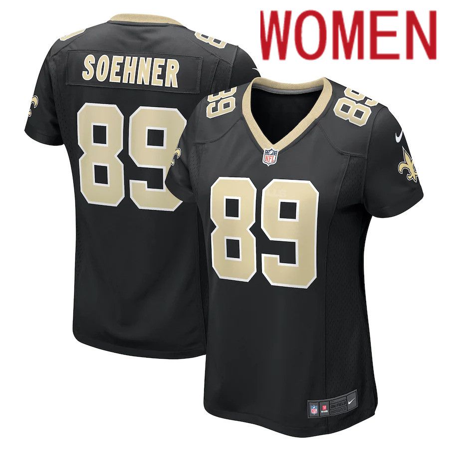 Women New Orleans Saints 89 Dylan Soehner Nike Black Game NFL Jersey